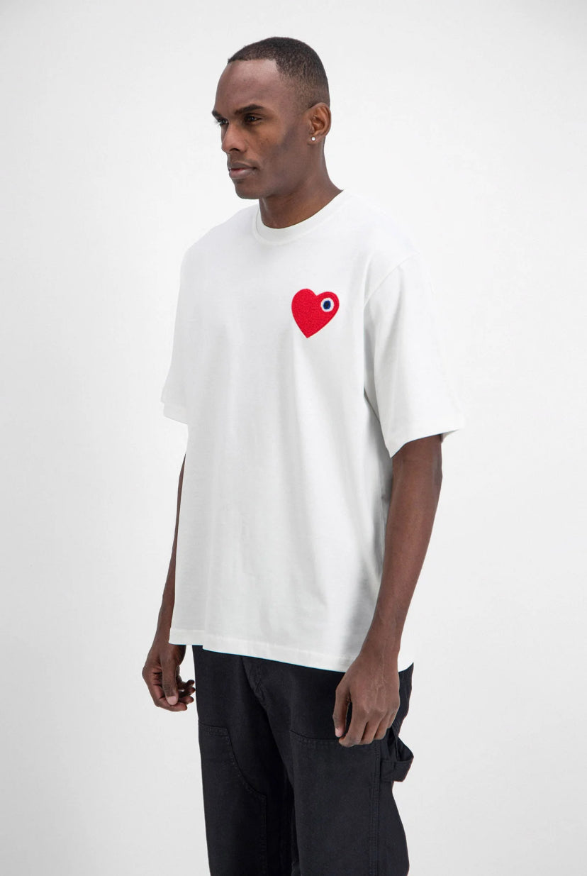 T-shirt Chic Blanc Coeur Red