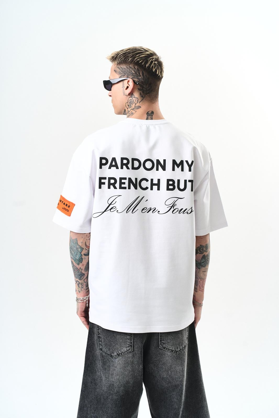 T-shirt Pardon My French Blanc