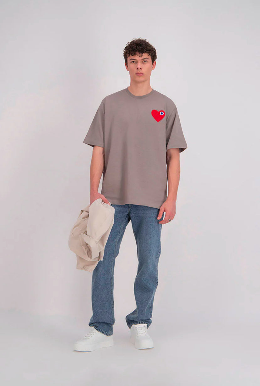 T-shirt Chic Gris Coeur Red