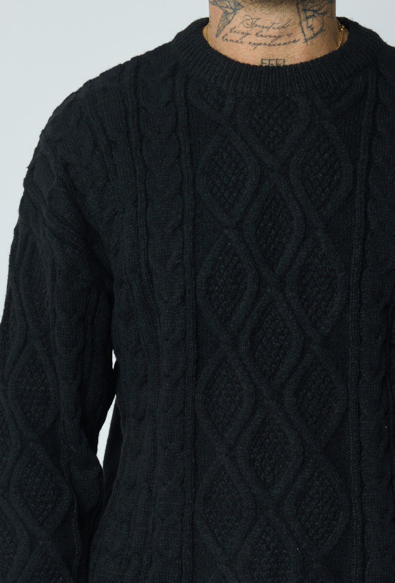Pull Tréssé Noir