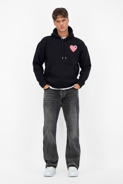 Sweat Chic Noir Coeur Pink