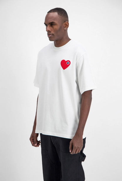 T-shirt Chic Blanc Coeur Red