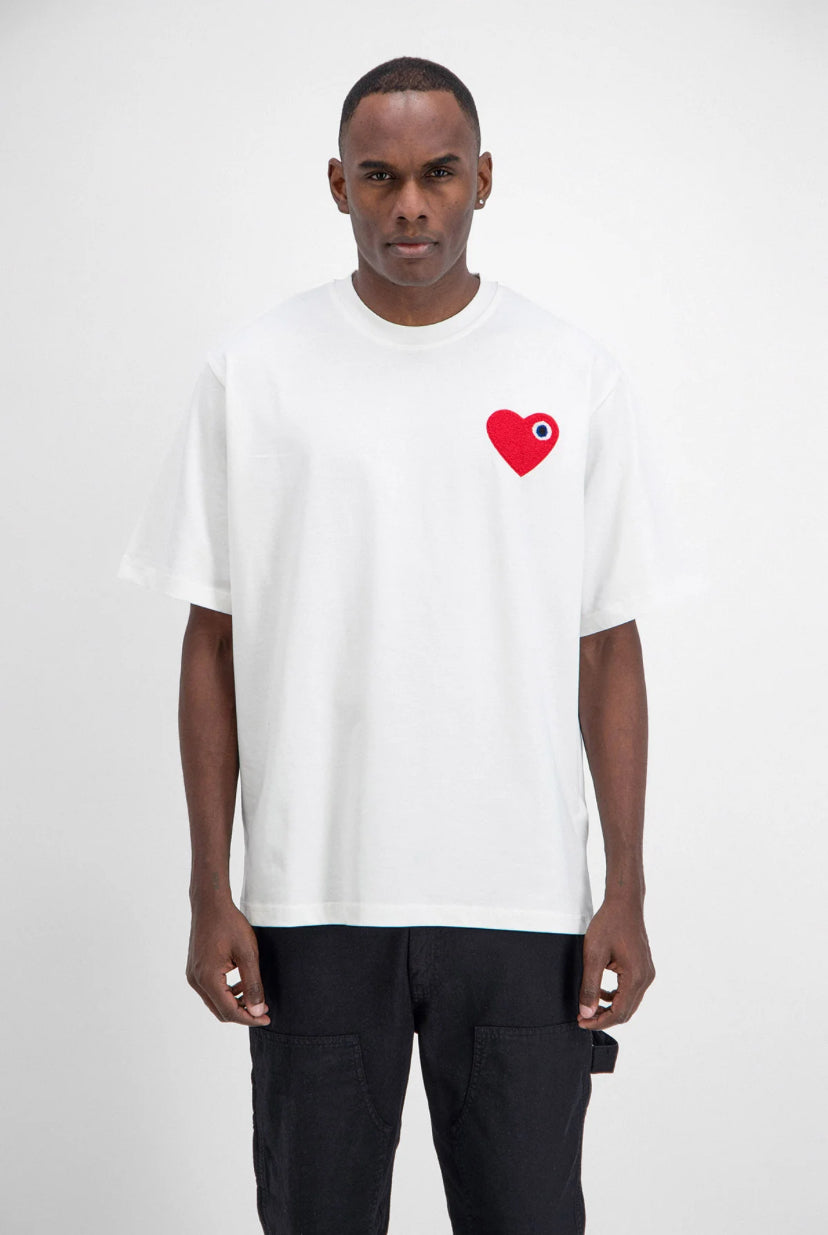 T-shirt Chic Blanc Coeur Red
