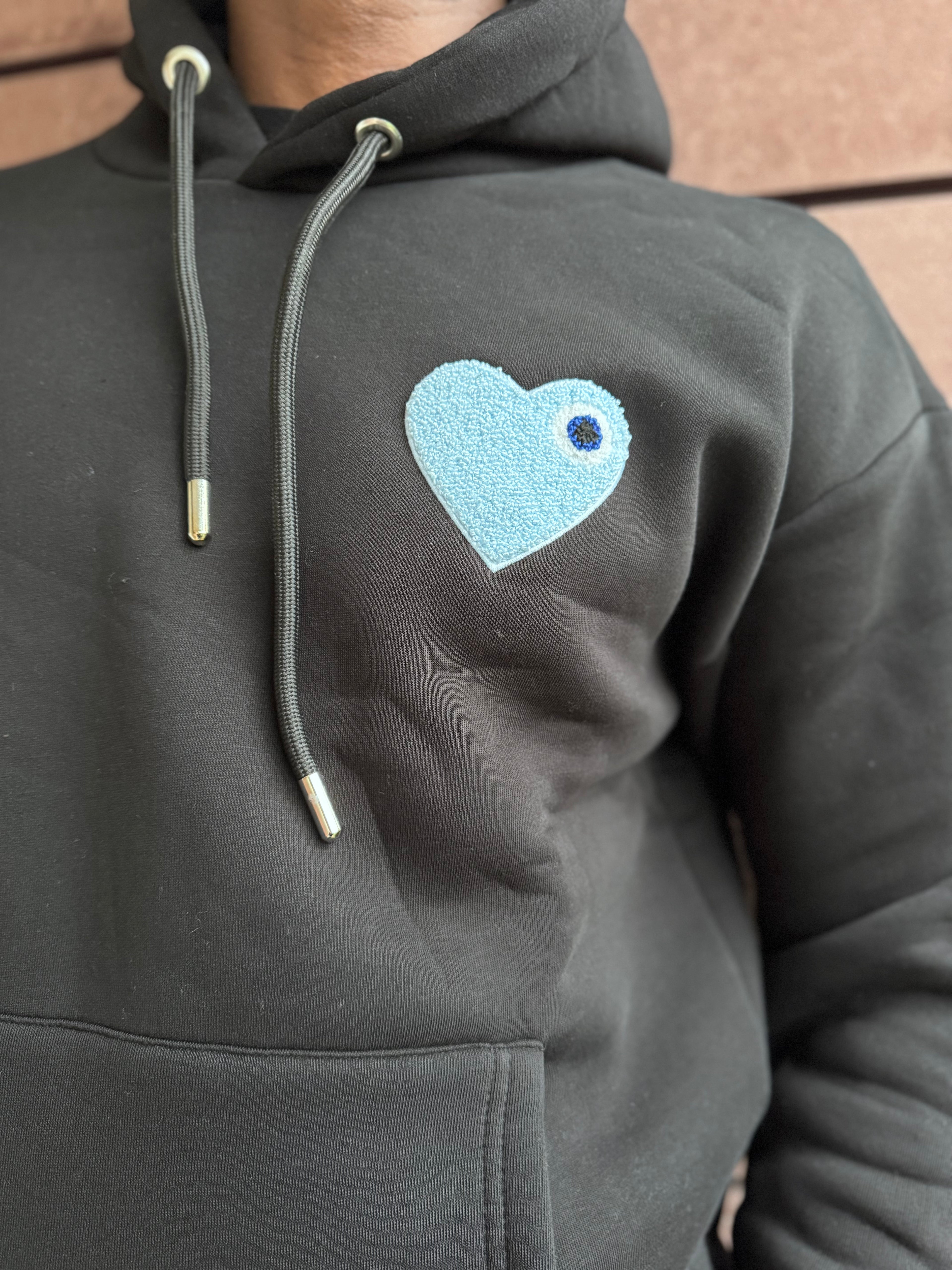 Sweat Chic Noir Coeur Blue