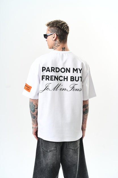 T-shirt Pardon My French Blanc