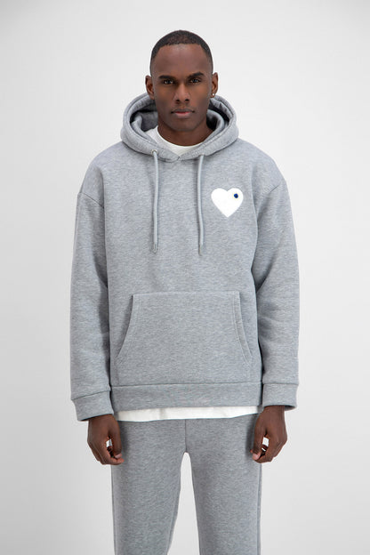 Sweat Chic Gris Coeur Blanc