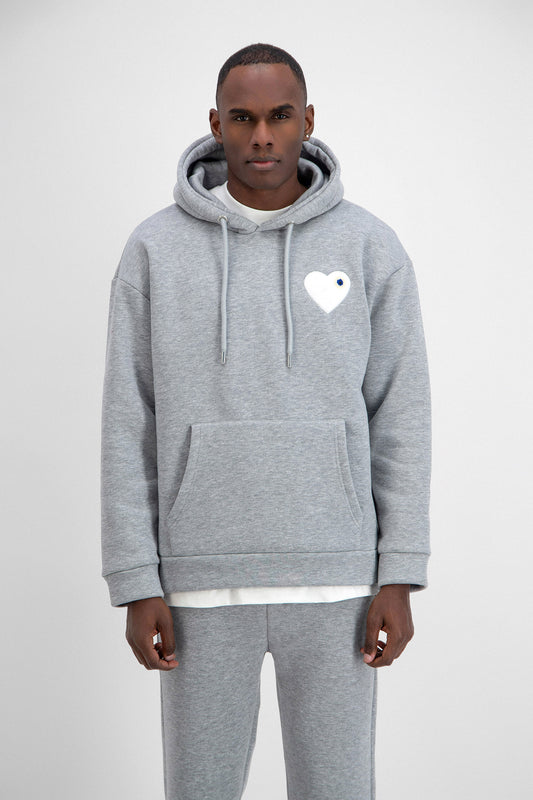 Sweat Chic Gris Coeur Blanc