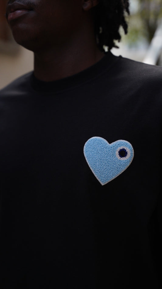 T-shirt Chic Noir Coeur Blue