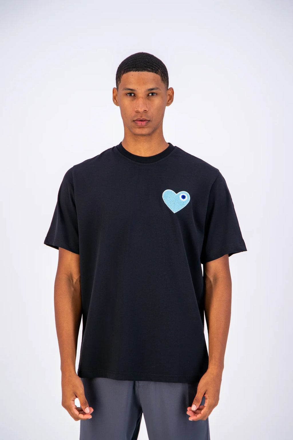 T-shirt Chic Noir Coeur Blue