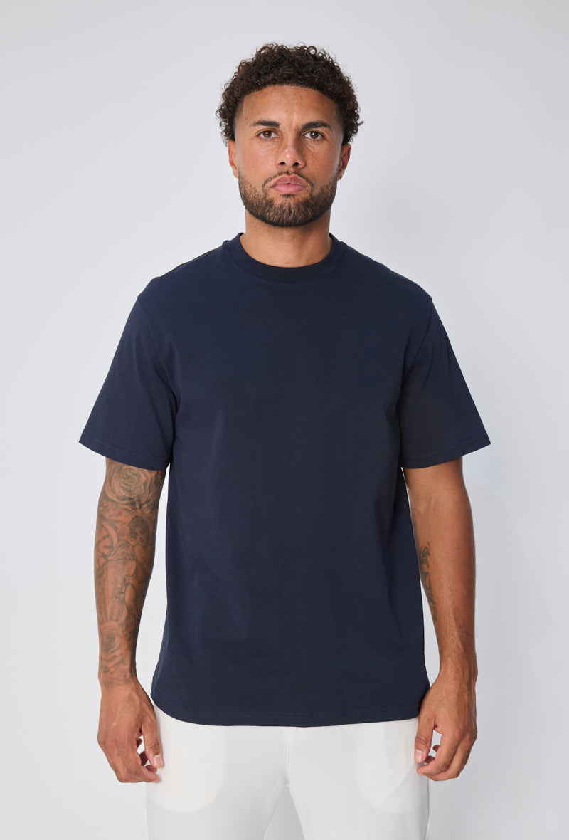 T-SHIRT UNI OVERSIZE MARINE