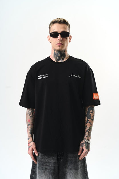T-shirt Pardon My French Noir
