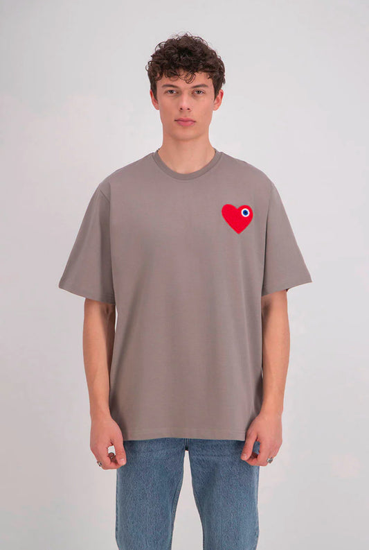 T-shirt Chic Gris Coeur Red