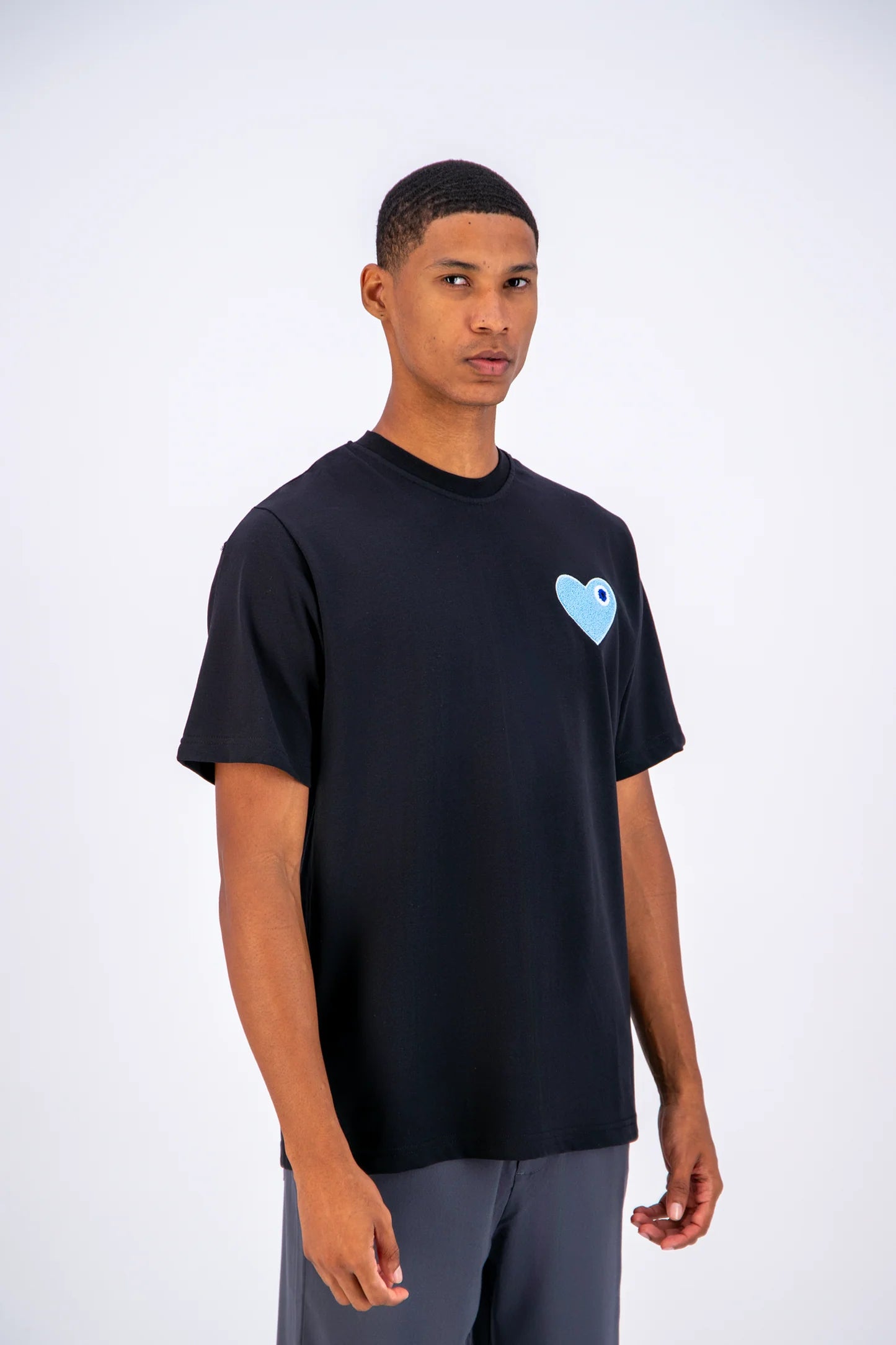 T-shirt Chic Noir Coeur Blue