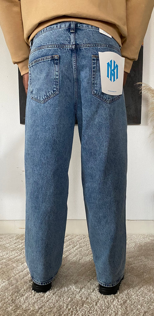 Jean Coupe Large Made ( Bleu )