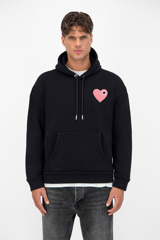 Sweat Chic Noir Coeur Pink