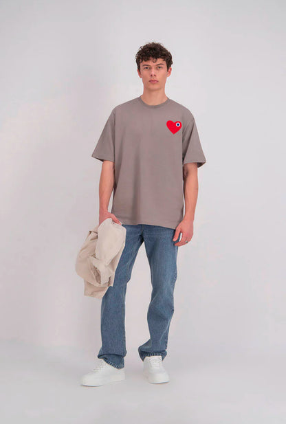T-shirt Chic Gris Coeur Red