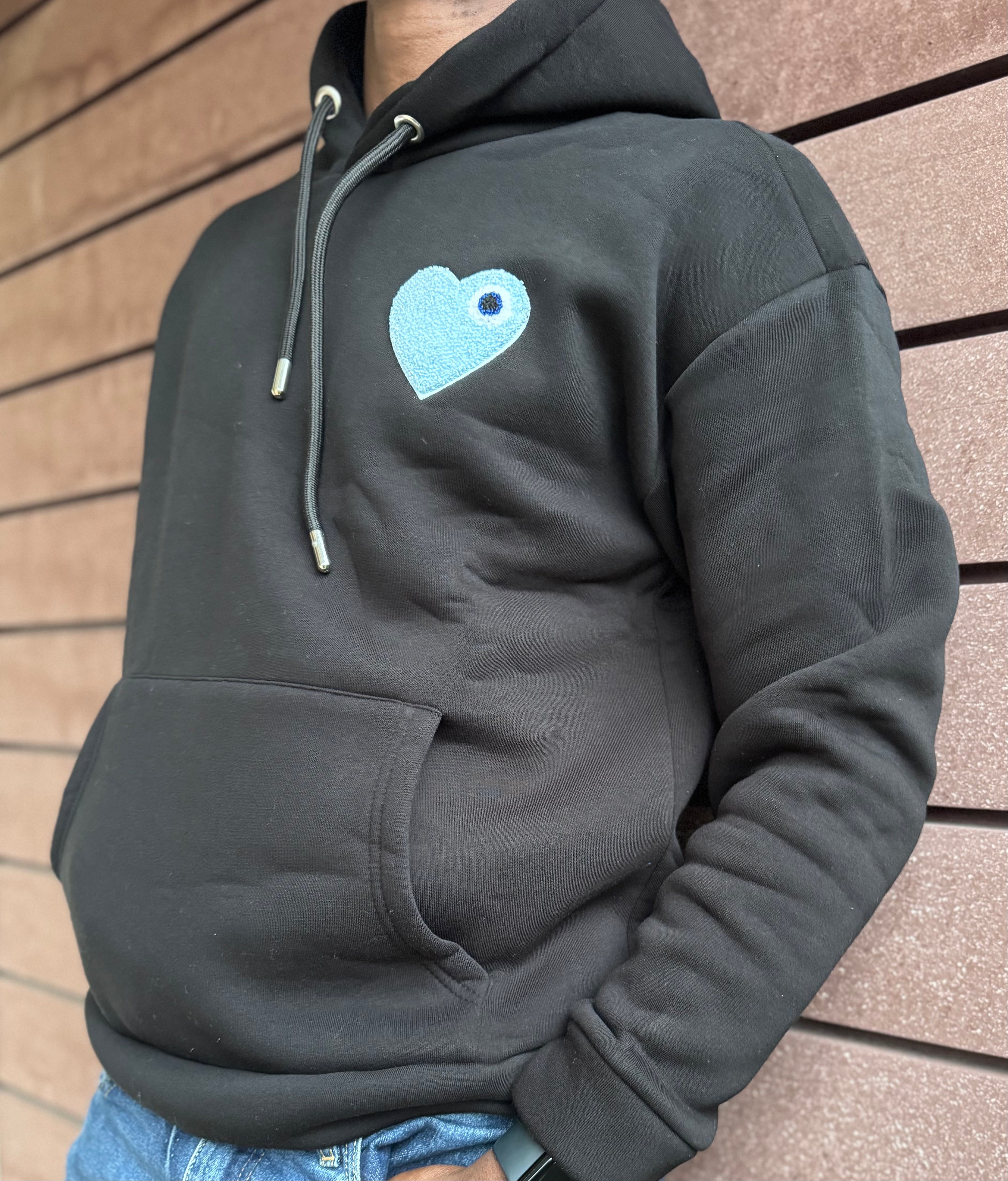 Sweat Chic Noir Coeur Blue