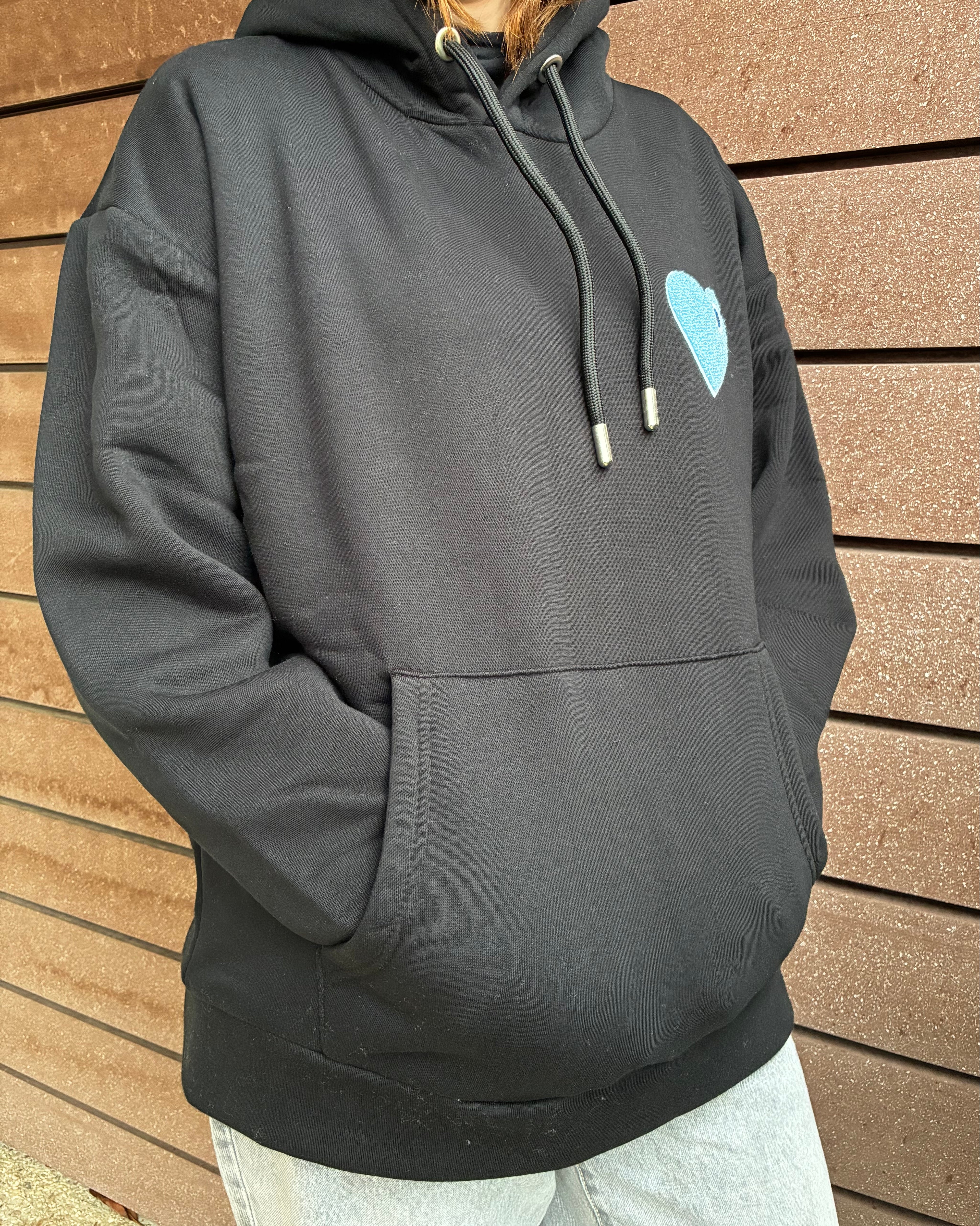 Sweat Chic Noir Coeur Blue