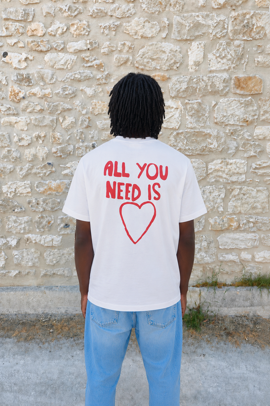 T-SHIRT BLANC ALL YOU NEED