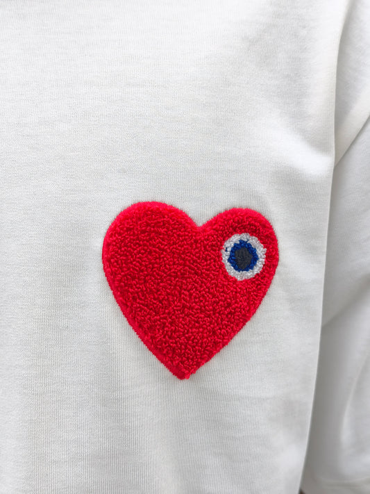 T-shirt Chic Blanc Coeur Red